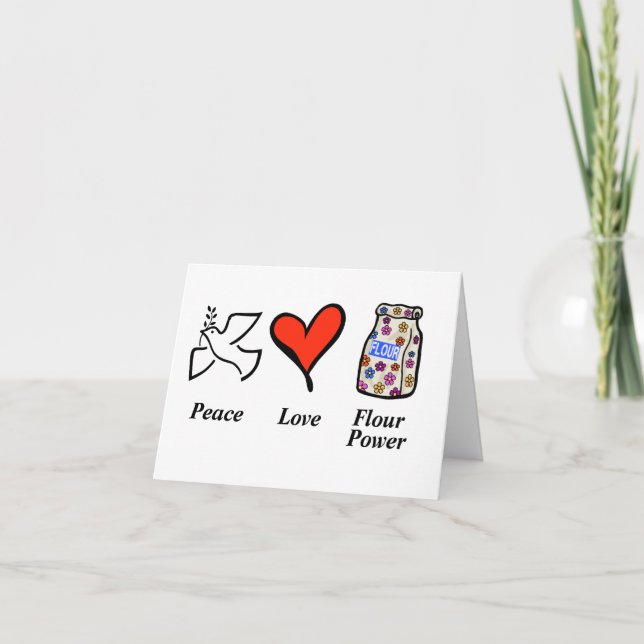 Carte de voeux Hippie Flour Power Baking (Devant)