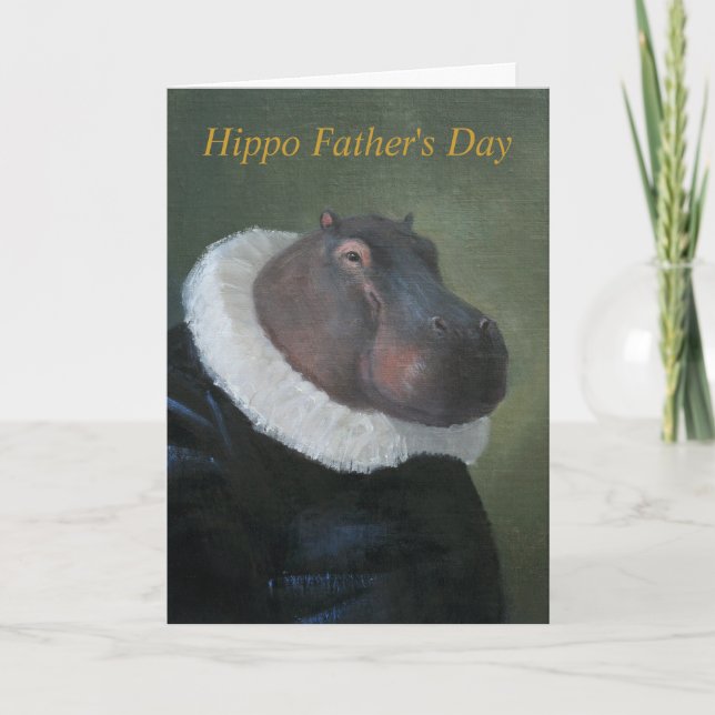 Carte de voeux Hippo Fête des pères (Devant)