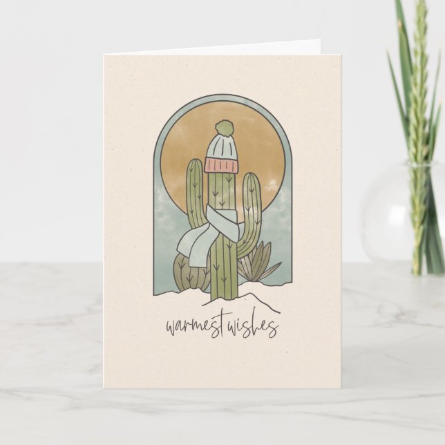 Carte de voeux hiver Cactus Holiday (Devant)