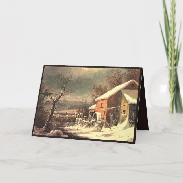 Carte de voeux hiver Currier & Ives (Devant)