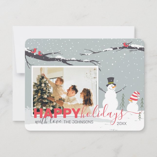 Carte de voeux hiver Snowman (Devant)