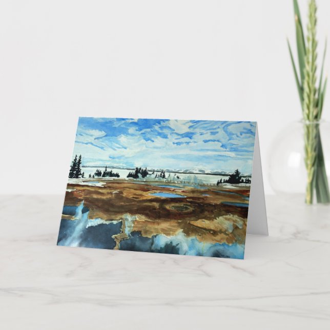 Carte de vœux hivernale du lac Yellowstone (Devant)