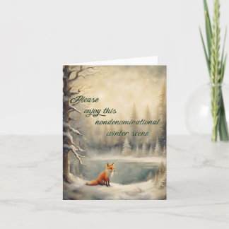 Carte de vœux hivernale pour païens Renard