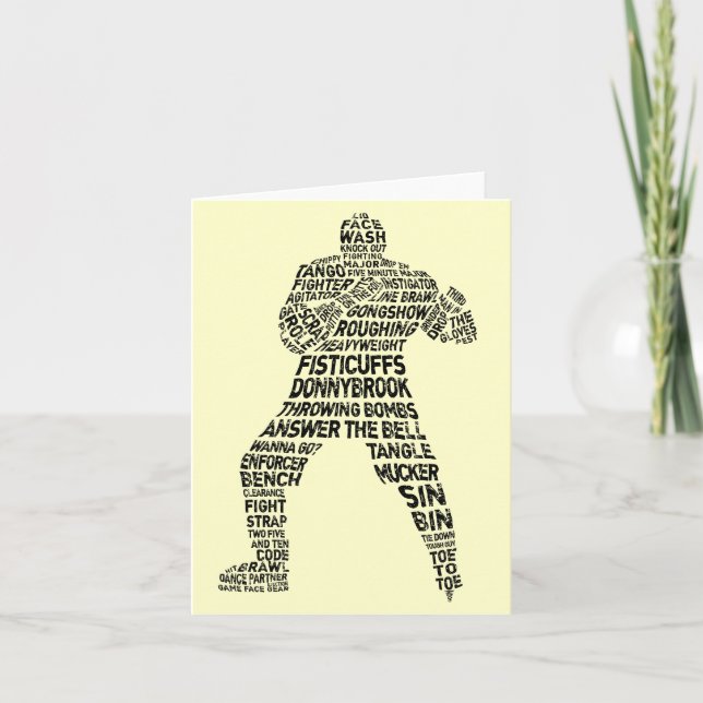 Carte de voeux Hockey Enforcer Word Art (Devant)
