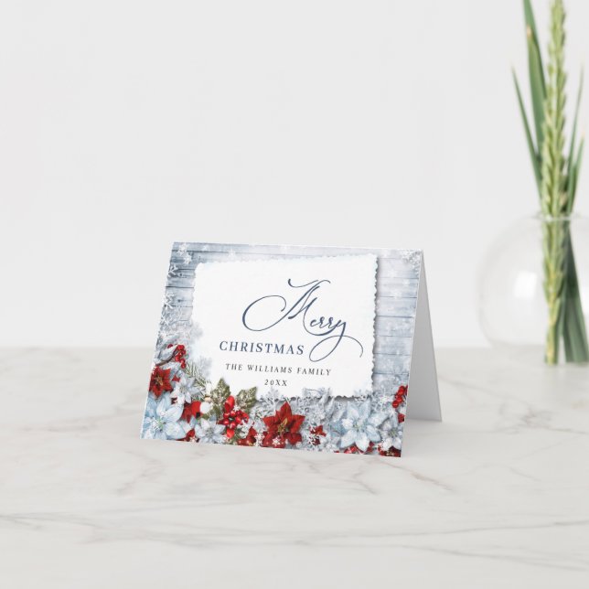 Carte de voeux Holly & Pine Rustic Christmas PHOTO (Devant)