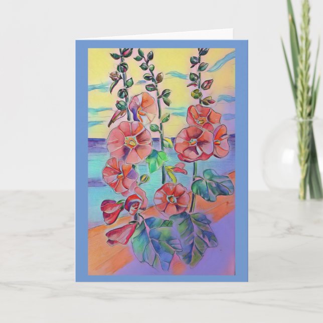 Carte de voeux Hollyhocks (Devant)