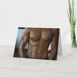 Carte de vœux homme parfait en sueur