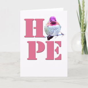 Carte de voeux HOPE Pink Anna's Hummingbird