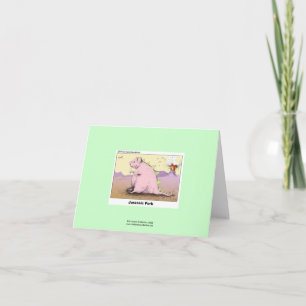 Carte de vœux humoristique de porc jurassique