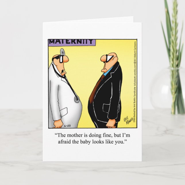 Carte de vœux humoristique pour futur papa drôle (Devant)