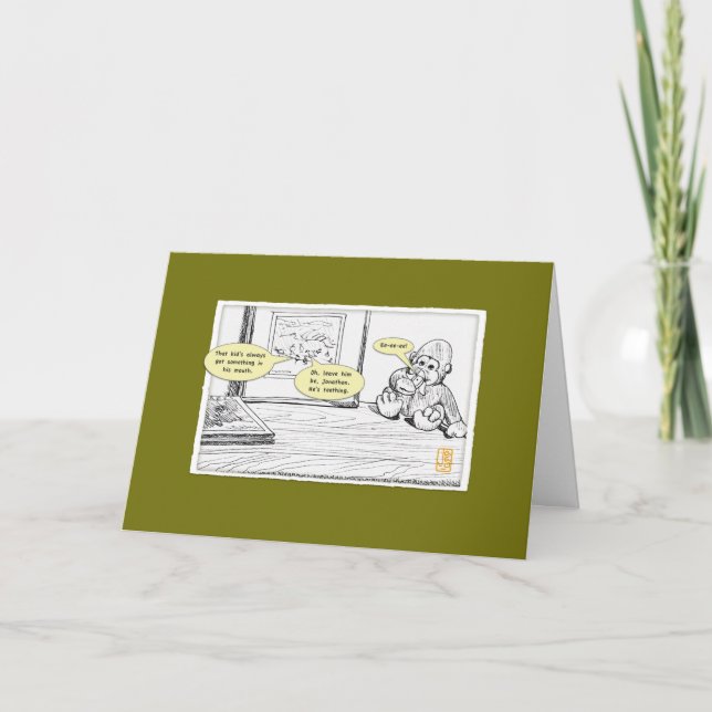 Carte de voeux humoristique Seagulls & Monkey Blan (Devant)