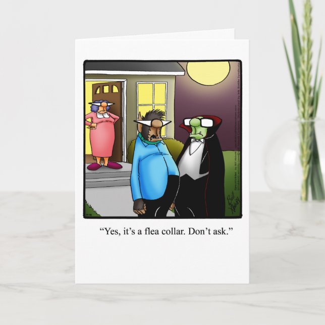 Carte de voeux Humour Halloween personnalisable (Devant)