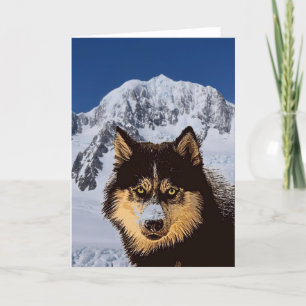 Carte de vœux Husky sibérien