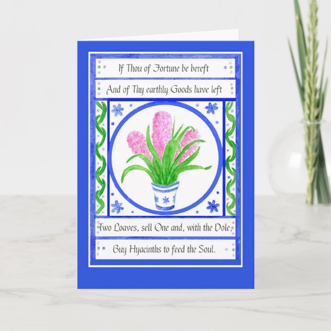 Carte de voeux Hyacinths Inspirational Quote (Devant)