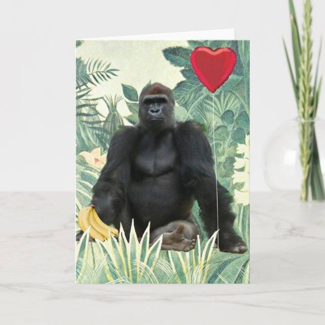 Carte de voeux I Heart Gorillas (Devant)