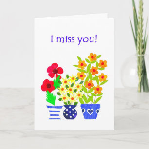 Carte de voeux 'I miss you' - Flower Power