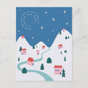 Carte de vœux illustrée pour le Nouvel An