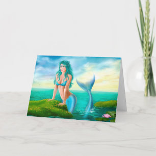 Carte de voeux Imaginaire belle sirène