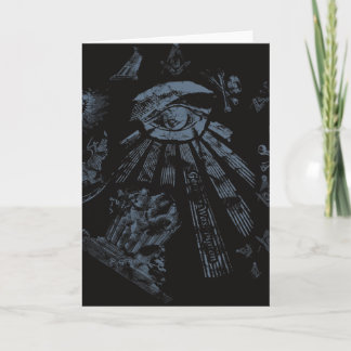 Carte de voeux Imaginaire maçonnique bleu