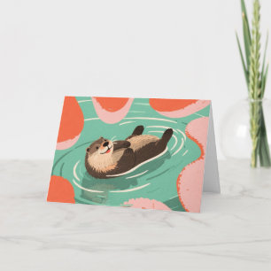 Carte de vœux incroyable pour l'animal loutre