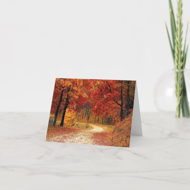 Carte de voeux inspirante de la scène d'automne (Devant)