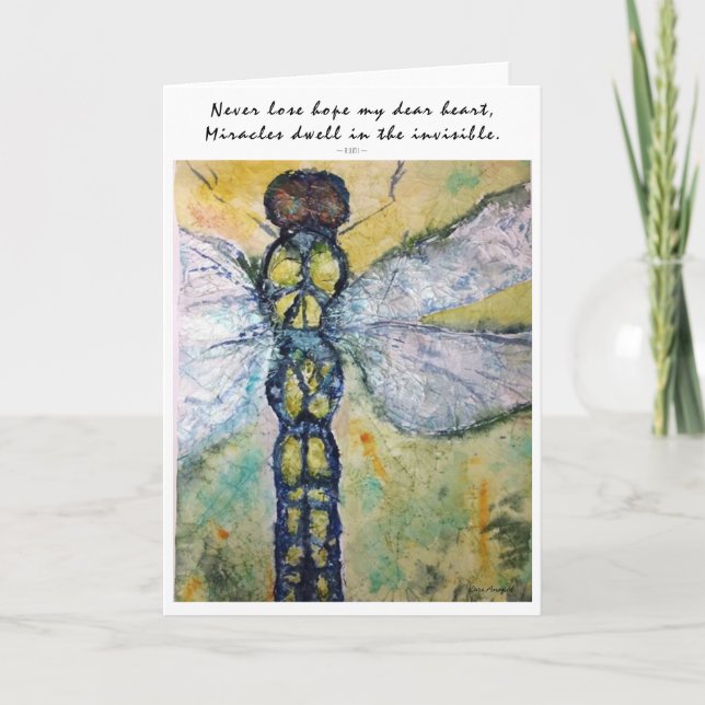 Carte de voeux Inspiration Rumi Citation Dragonfly (Devant)