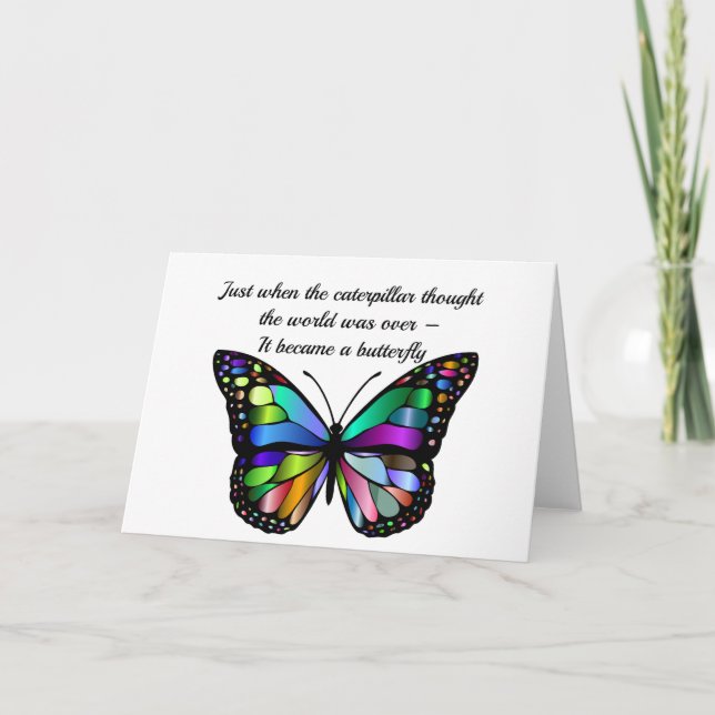 Carte de voeux Inspirational Quote - Papillon (Devant)