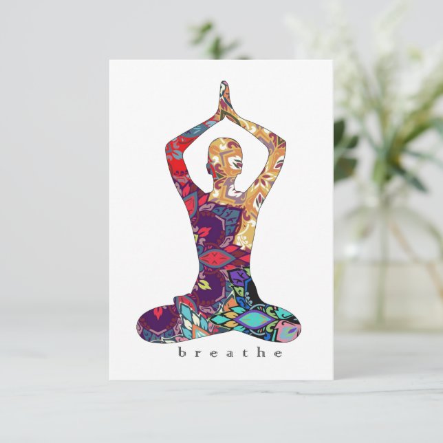 Carte de voeux inspirée du yoga... carte d'encoura (Debout devant)