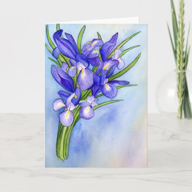 Carte de voeux "Iris Bouquet" (Devant)