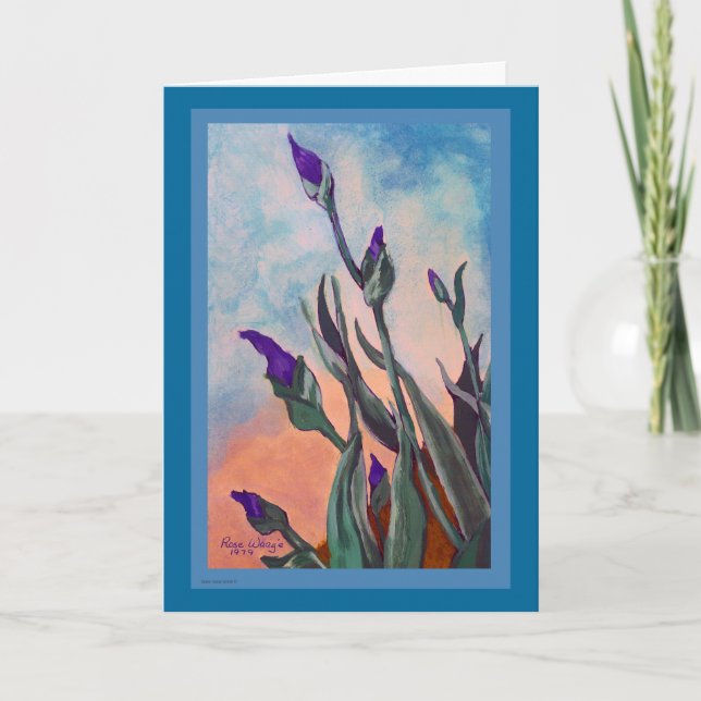 Carte de voeux Iris Buds personnalisable (Devant)