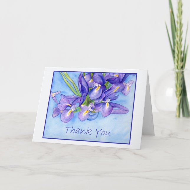 Carte de voeux Iris Vase "Merci" (Devant)