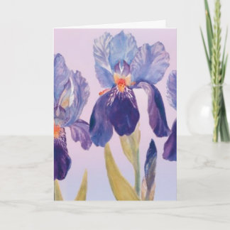Carte de voeux Iris Watercolor avec enveloppe