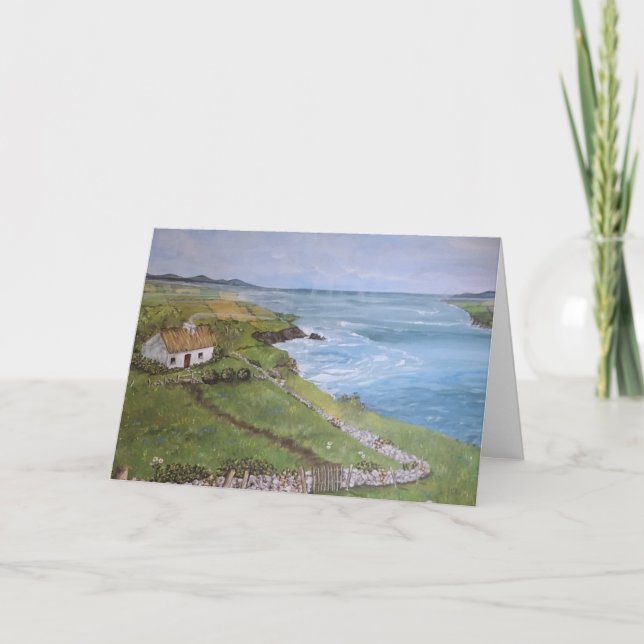 Carte de voeux irlandaise blanche paysage (Devant)
