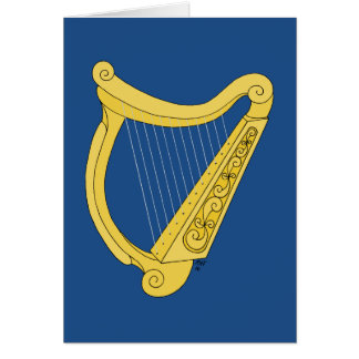 Carte de voeux irlandaise d'harpe