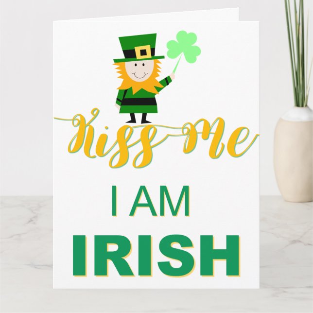 Carte de voeux irlandaise Kiss Me I AM (Devant)