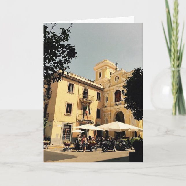 Carte de voeux Italie blanche Sorrento (Devant)
