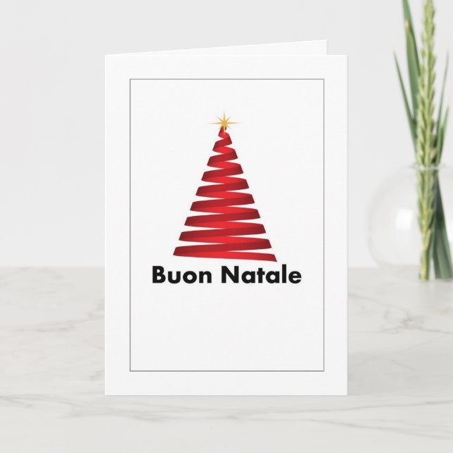 Carte de voeux italienne Buon Natale Albero (Devant)