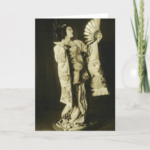 carte de voeux japonaise de geisha