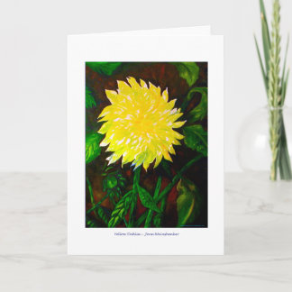 CARTE DE VOEUX jaune de dahlia