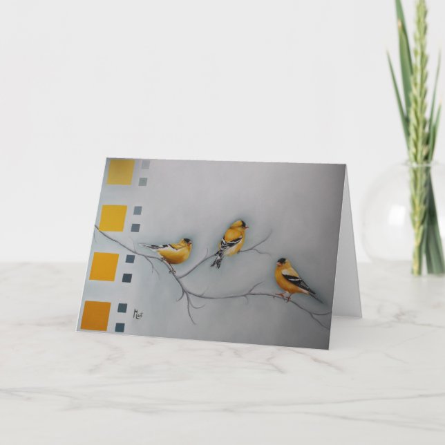 Carte de voeux jaune de Finche (Devant)