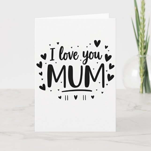 Carte de vœux Je t'aime Maman (Devant)