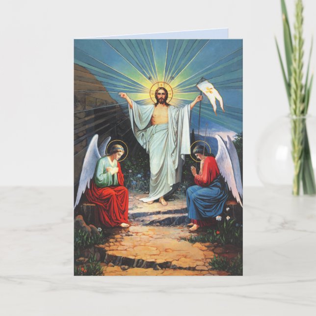 carte de vœux jésus avec des anges (Devant)