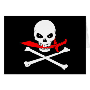 Carte de voeux jolly roger (couteaux)