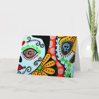 Carte de voeux Jour des morts "Dos Caras"