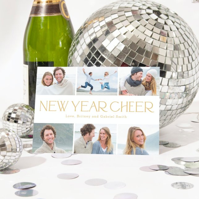 Carte de vœux Joyeuse Année avec un collage joyeux (Créateur téléchargé)