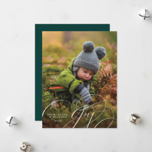 Carte de vœux joyeuse avec photo et écriture heure