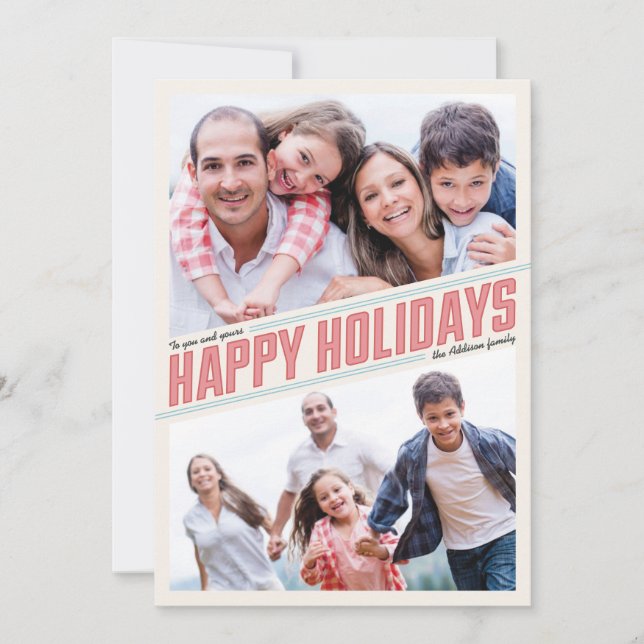 Carte de vœux Joyeuses Fêtes 2 inclinée (Devant)