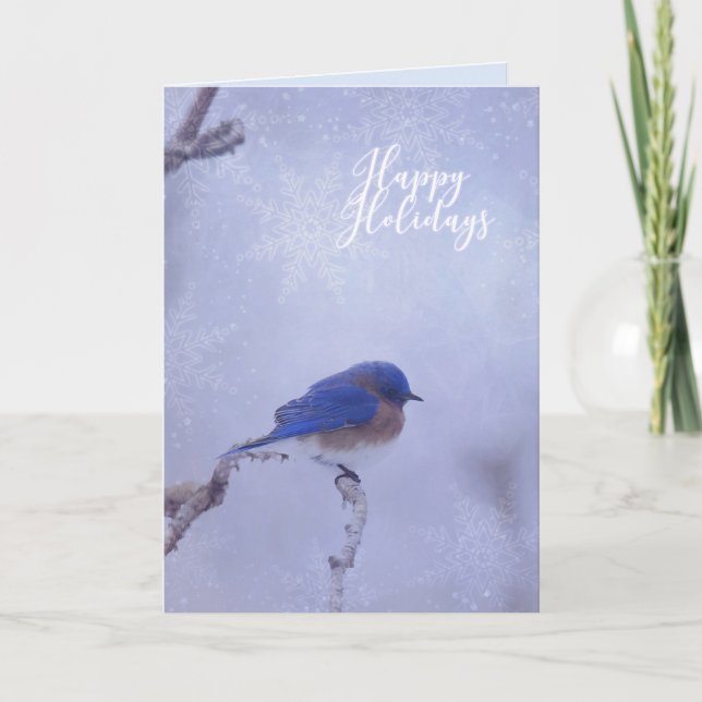 Carte de vœux Joyeuses Fêtes Bluebird (Devant)