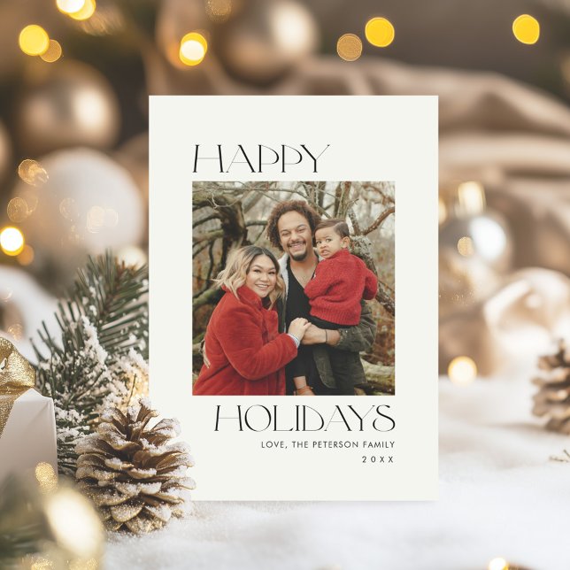 Carte de voeux Joyeuses Fêtes noir et blanc (Créateur téléchargé)