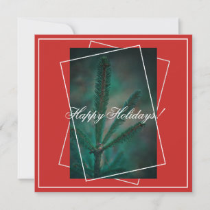 Carte de vœux Joyeuses Fêtes Sapin Vert Pin Résine